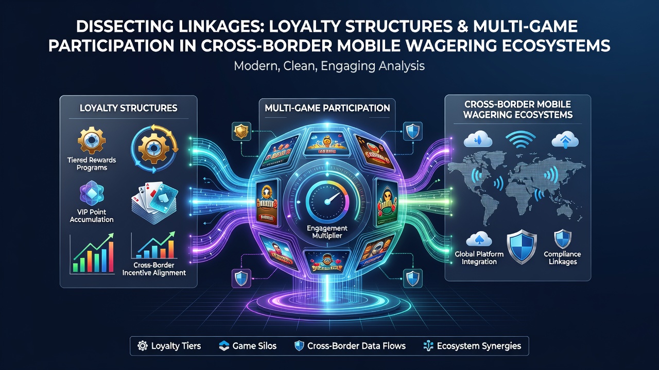 Mobile wagering interfaces displaying loyalty program dashboards and multi-game selection screens across international borders